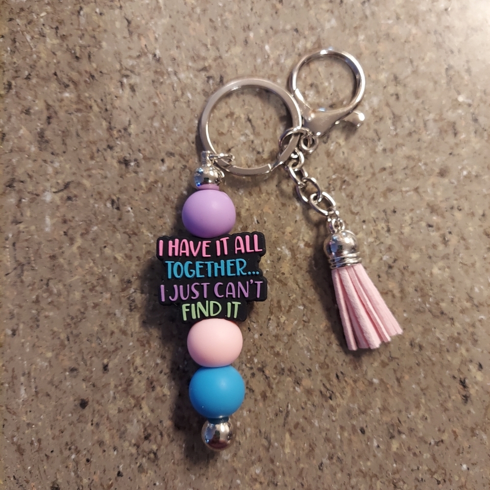 I Have It All Together I Just Can't Find It Silicon Bead Keychain